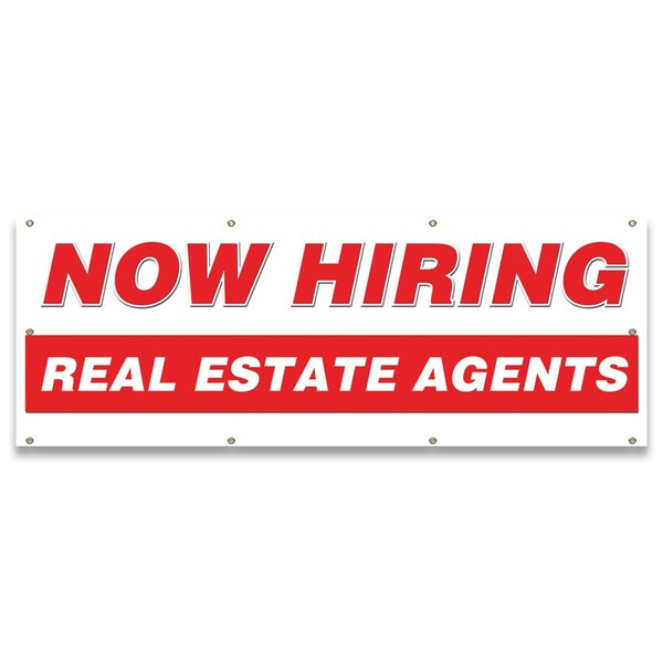 Now Hiring Real Estate Agents Banner Apply Inside Accepting Application Single Sided